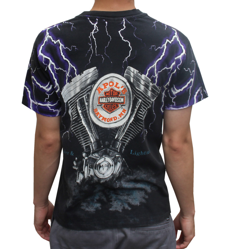 Vintage Harley Davidson Thunder and Lightning V2 Engine T Vintage Harley Davidson Thunder and Lightning V2 Engine T
